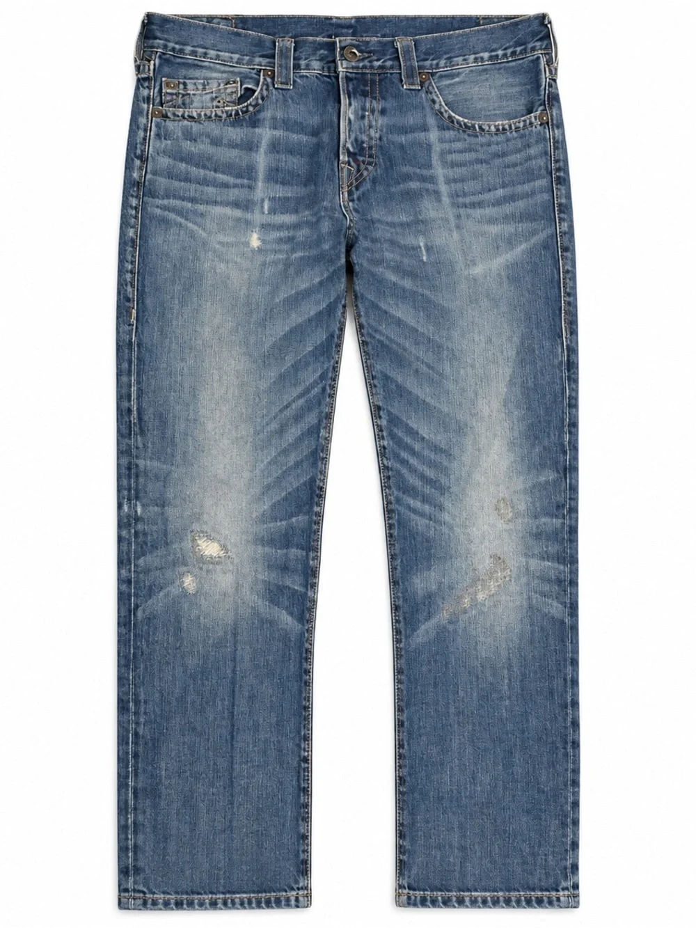 True Religion Rocco Relaxed Skinny Distressed Studded Jeans Men’s 32